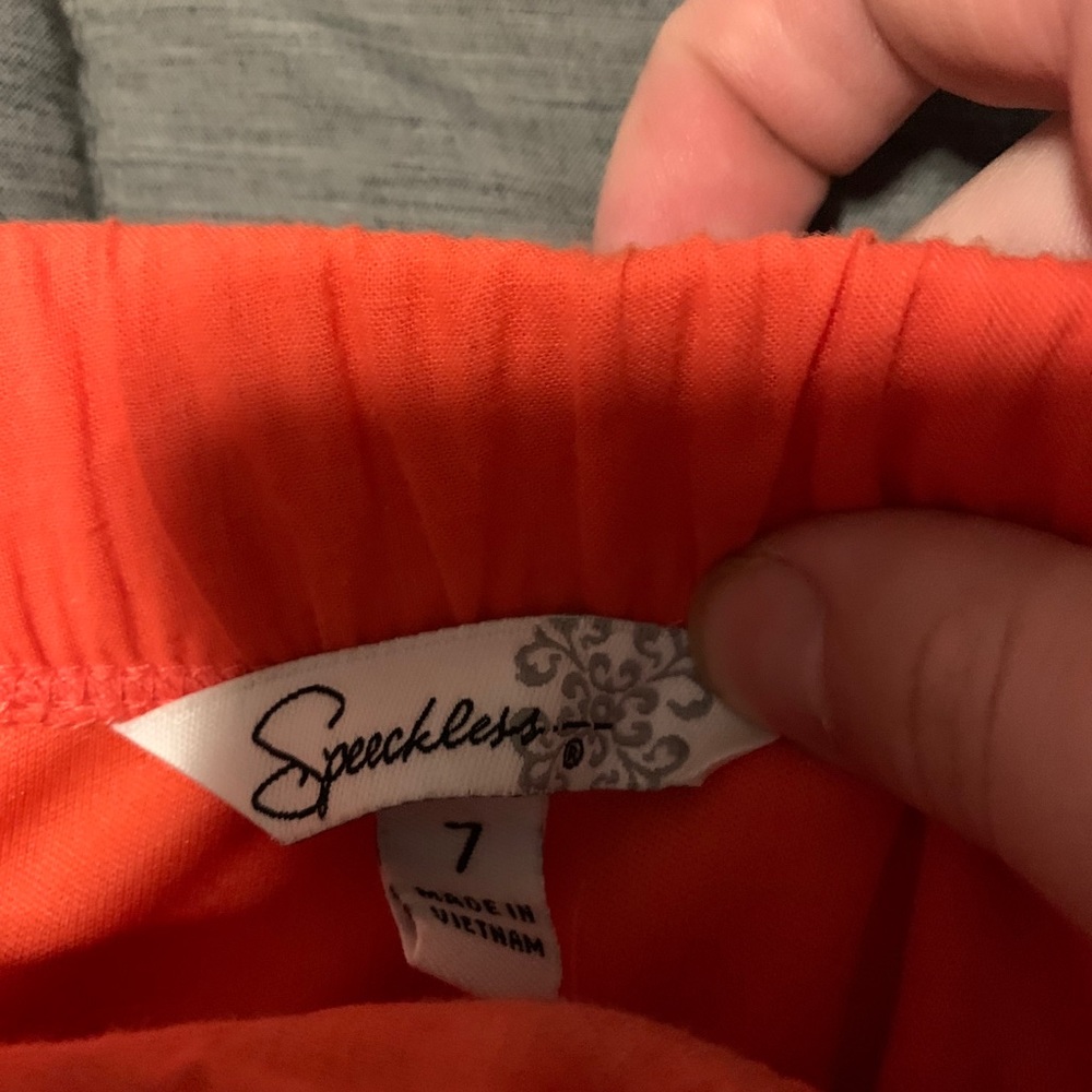 Orange/coral strapless dress